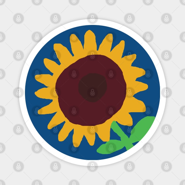 Digital Sunflower Painting Magnet by ellenhenryart